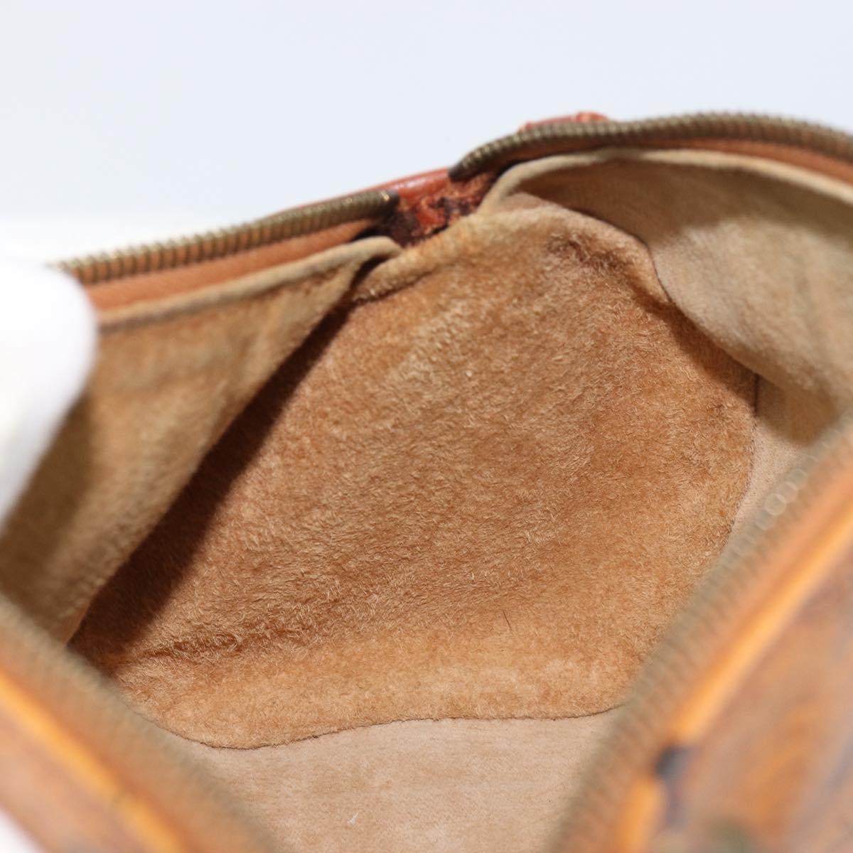 MCM Logogram Vicetos Shoulder Bag PVC Leather Brown Gold Auth gh1398