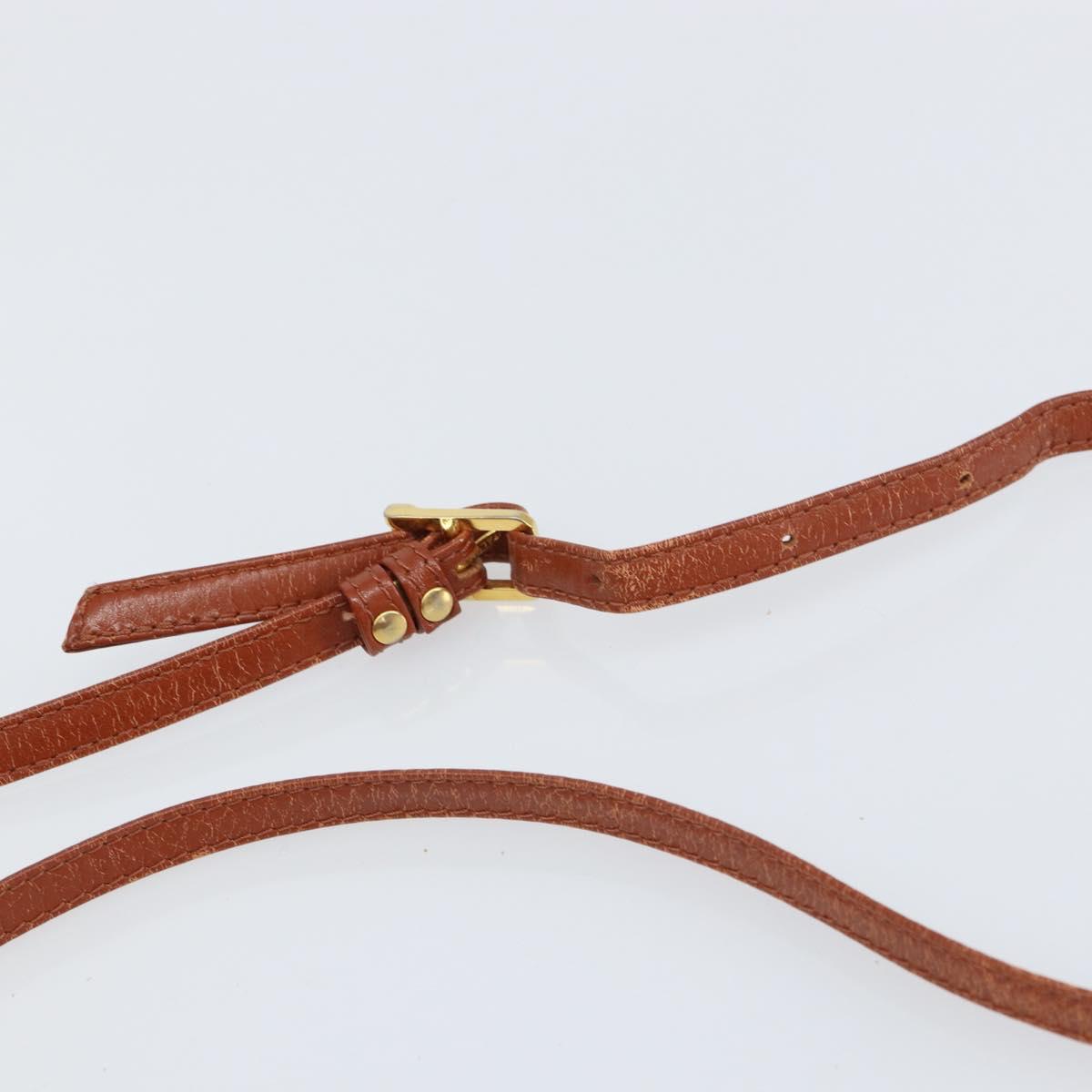 MCM Logogram Vicetos Shoulder Bag PVC Leather Brown Gold Auth gh1398