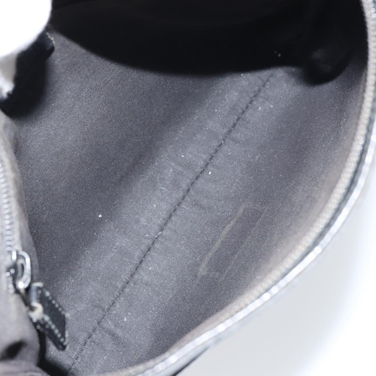 GUCCI GG Canvas Shoulder Bag Black Silver 293572 Auth gh1400