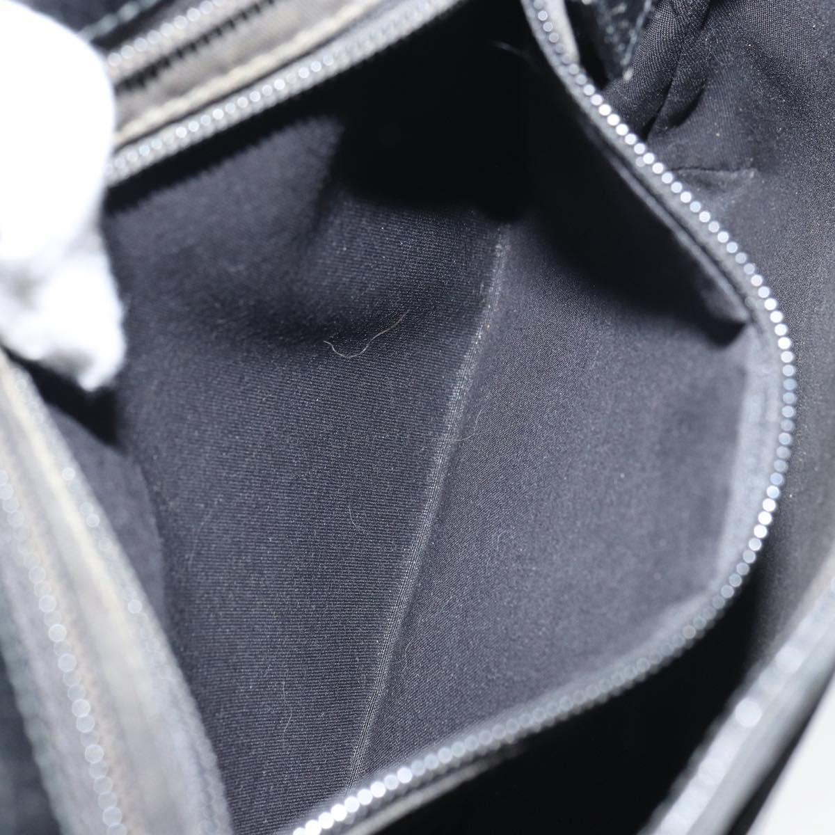 GUCCI GG Canvas Shoulder Bag Black Silver 293572 Auth gh1400
