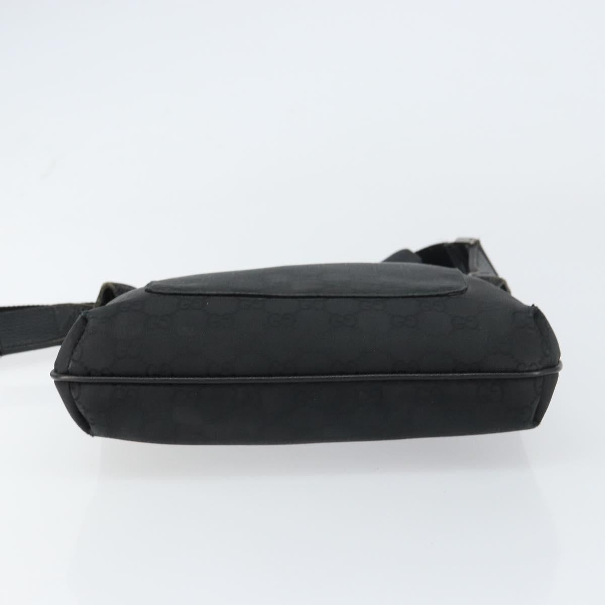 GUCCI GG Canvas Shoulder Bag Black Silver 293572 Auth gh1400