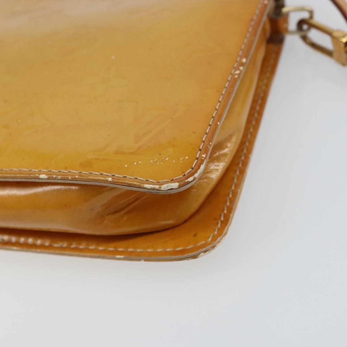 LOUIS VUITTON Monogram Vernis Lexington Pouch Beige M91010 LV Auth gh1402