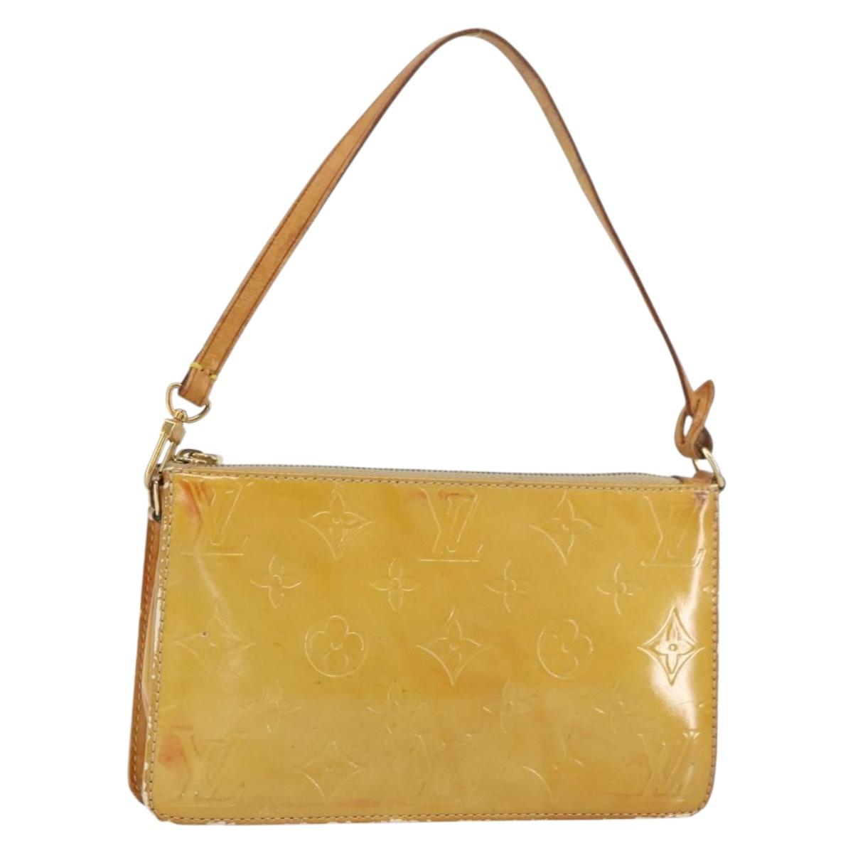 LOUIS VUITTON Monogram Vernis Lexington Pouch Beige M91010 LV Auth gh1402