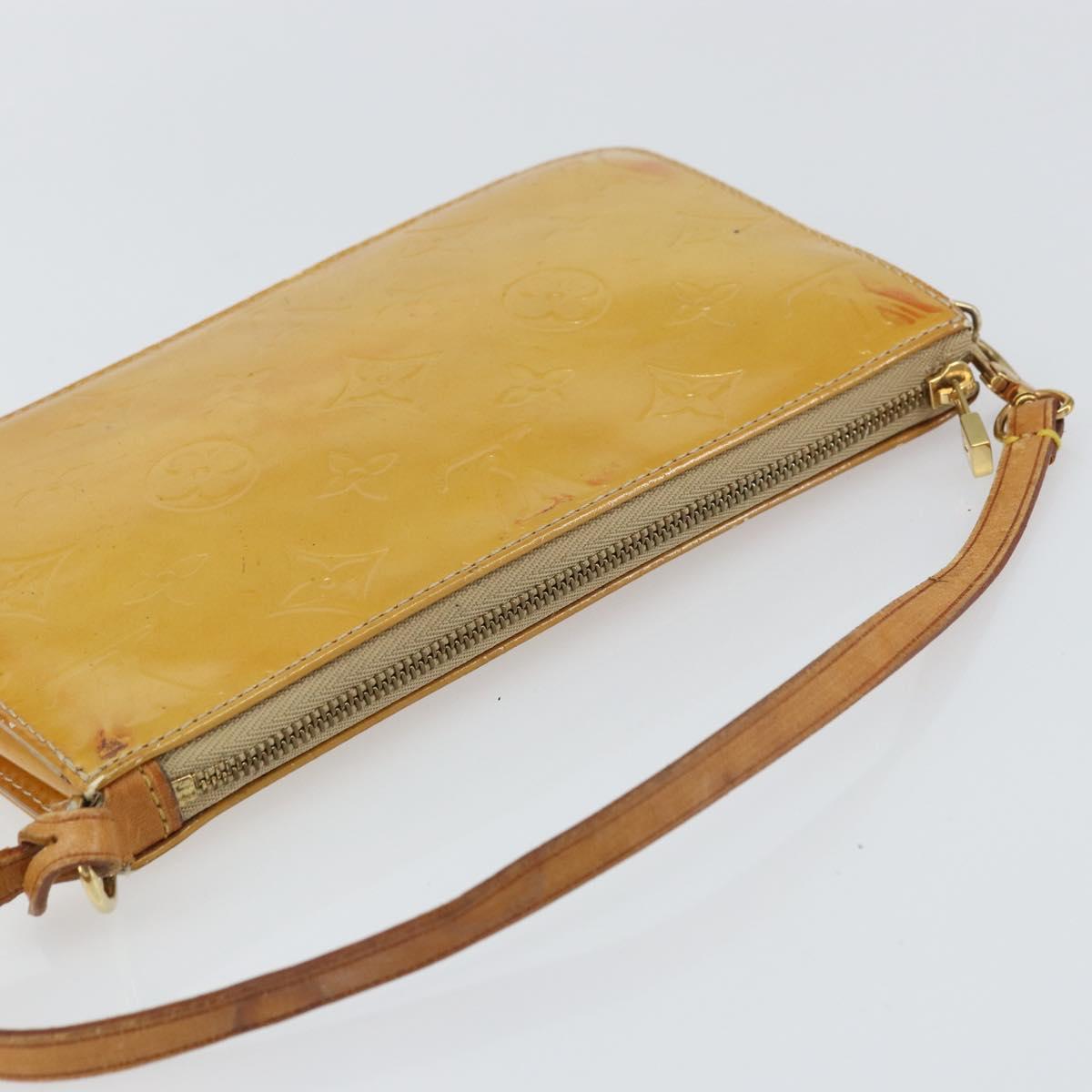 LOUIS VUITTON Monogram Vernis Lexington Pouch Beige M91010 LV Auth gh1402