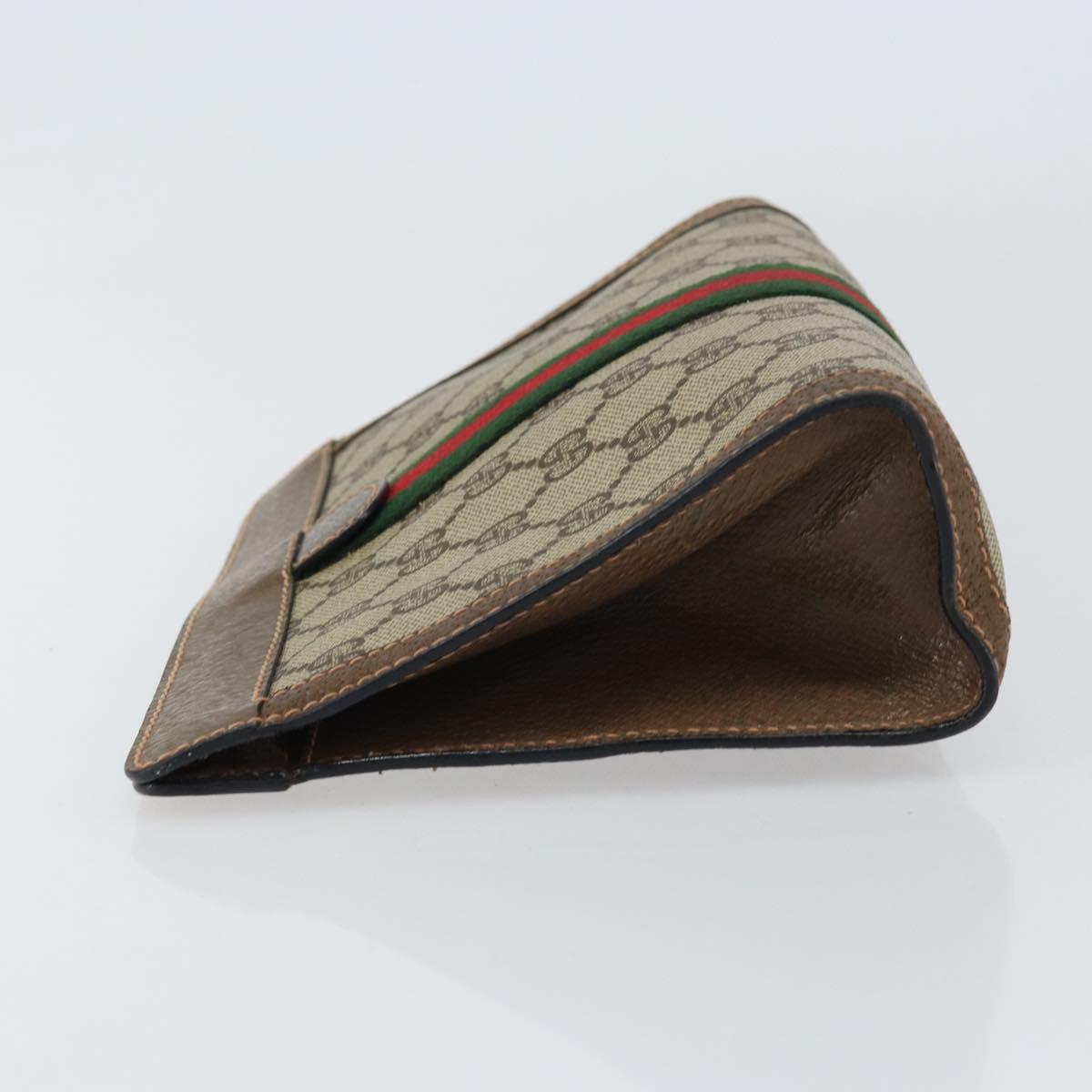 GUCCI GG Supreme Web Sherry Line Clutch Bag PVC Beige Red 89 01 001 Auth gh1405
