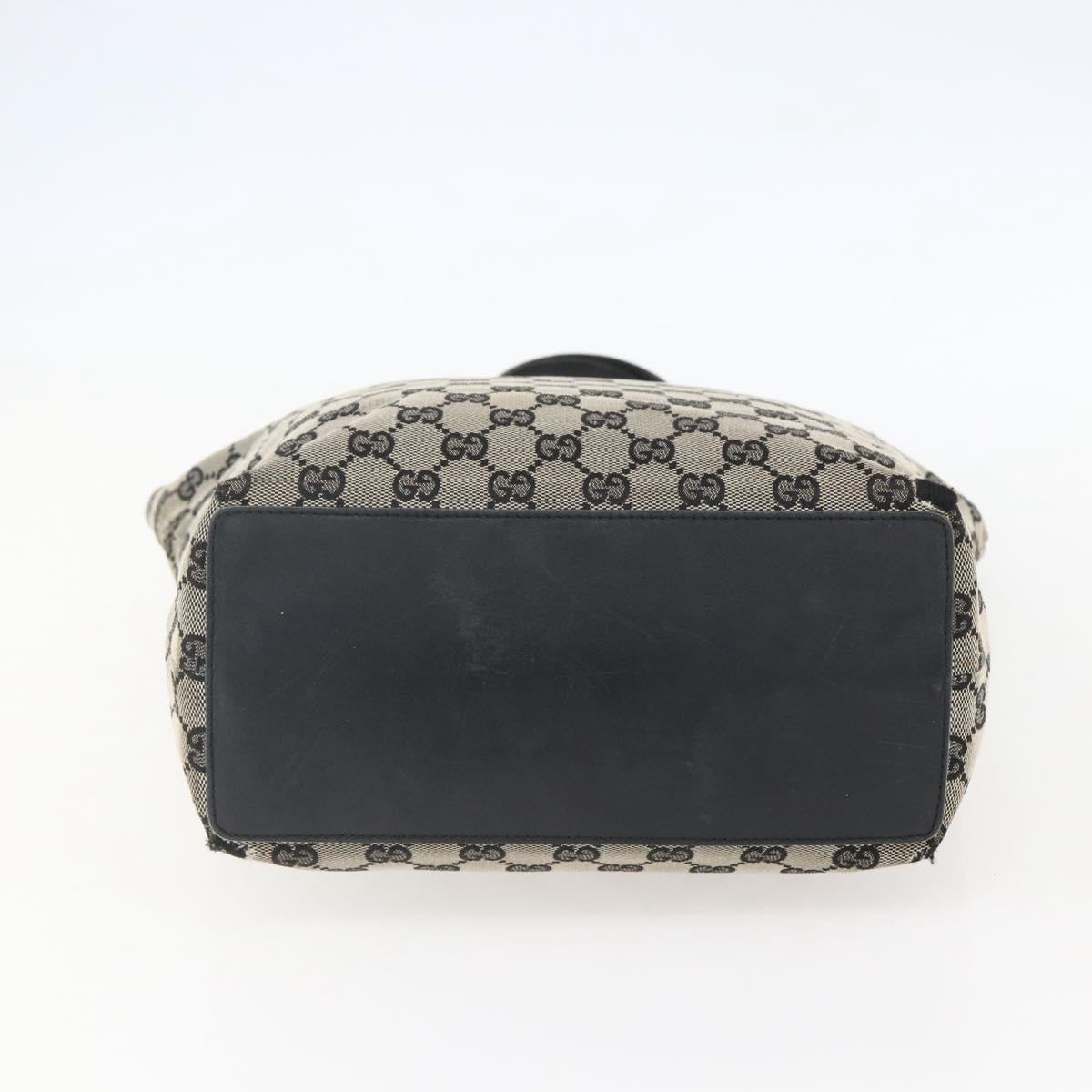 GUCCI GG Canvas Tote Bag Black Gold 002 1098 2404 Auth gh1410