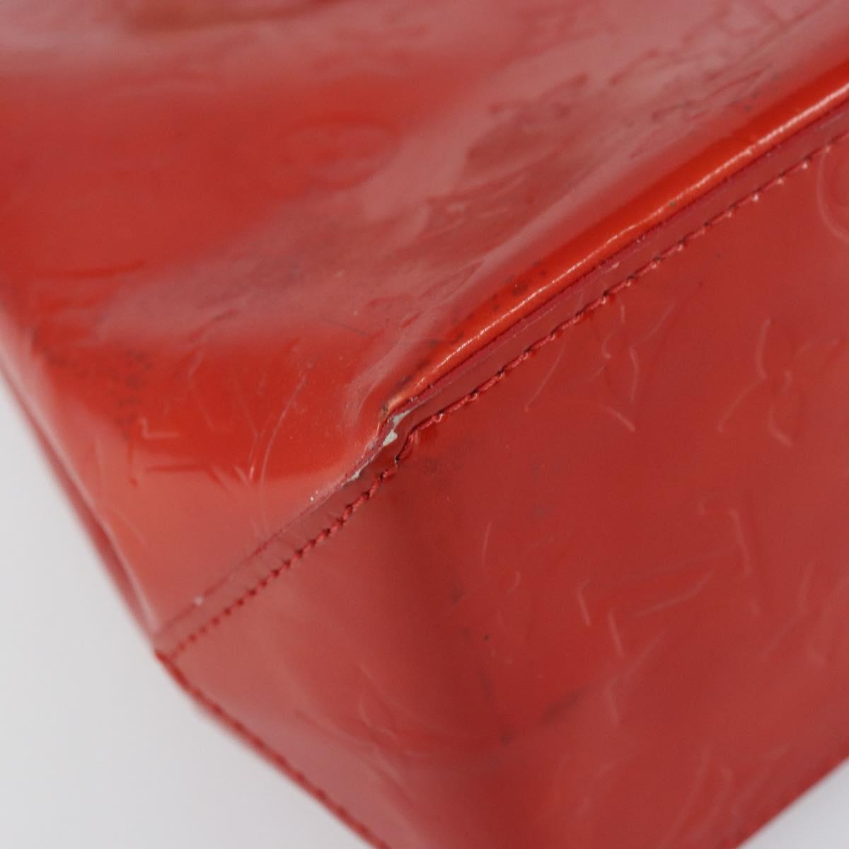 LOUIS VUITTON Monogram Vernis Reade PM Hand Bag Red Rouge M91088 LV Auth gh1415