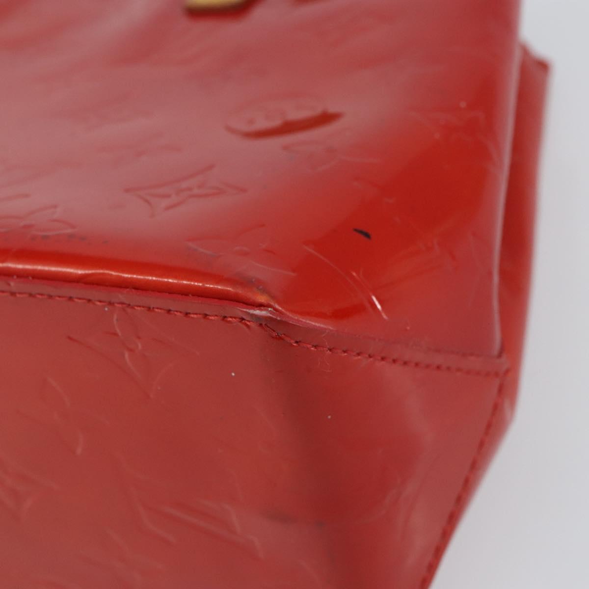 LOUIS VUITTON Monogram Vernis Reade PM Hand Bag Red Rouge M91088 LV Auth gh1415