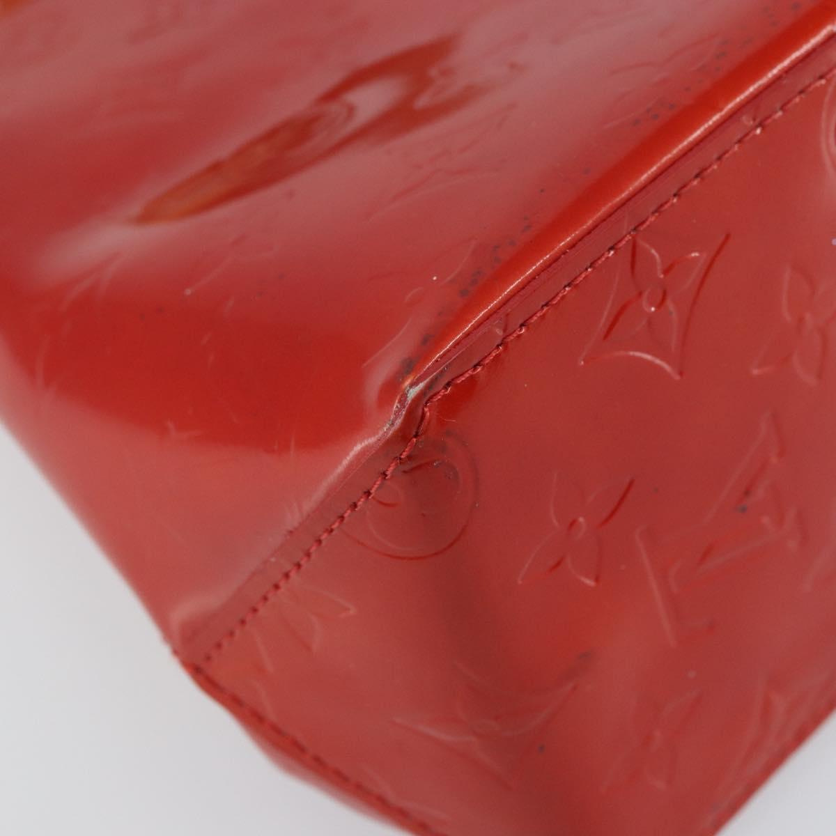 LOUIS VUITTON Monogram Vernis Reade PM Hand Bag Red Rouge M91088 LV Auth gh1415