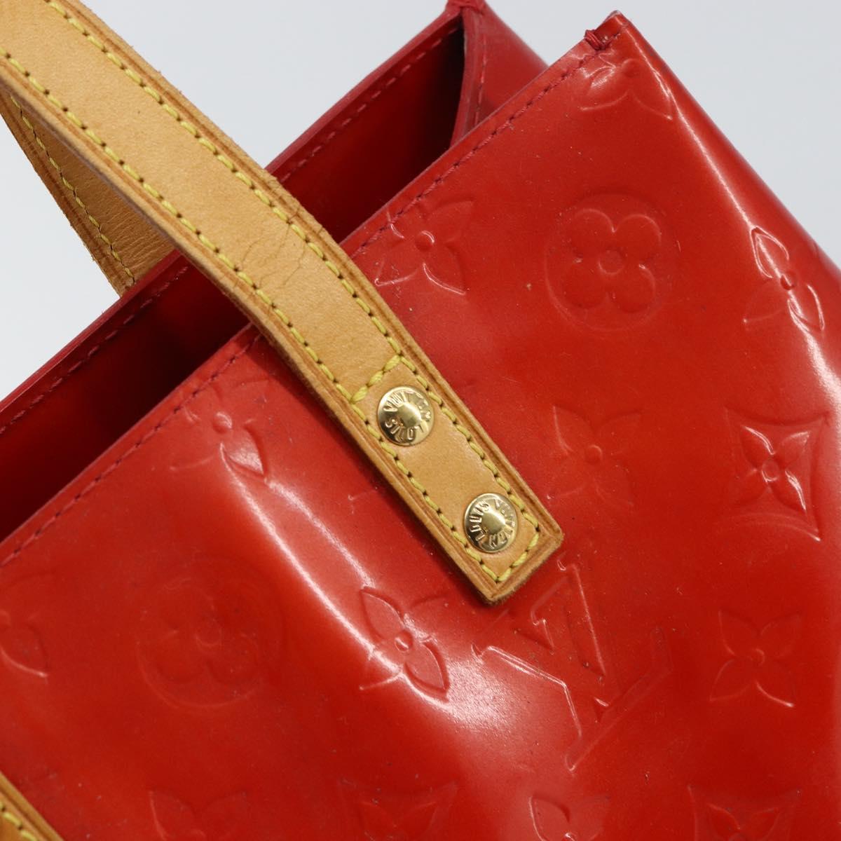 LOUIS VUITTON Monogram Vernis Reade PM Hand Bag Red Rouge M91088 LV Auth gh1415