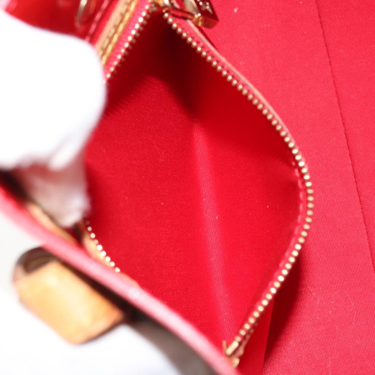 LOUIS VUITTON Monogram Vernis Reade PM Hand Bag Red Rouge M91088 LV Auth gh1415