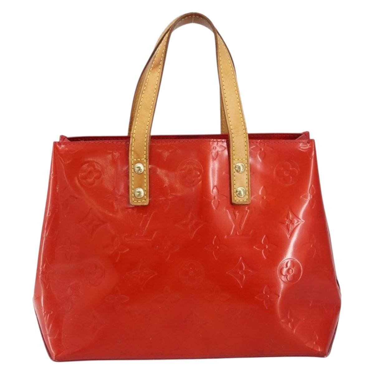 LOUIS VUITTON Monogram Vernis Reade PM Hand Bag Red Rouge M91088 LV Auth gh1415