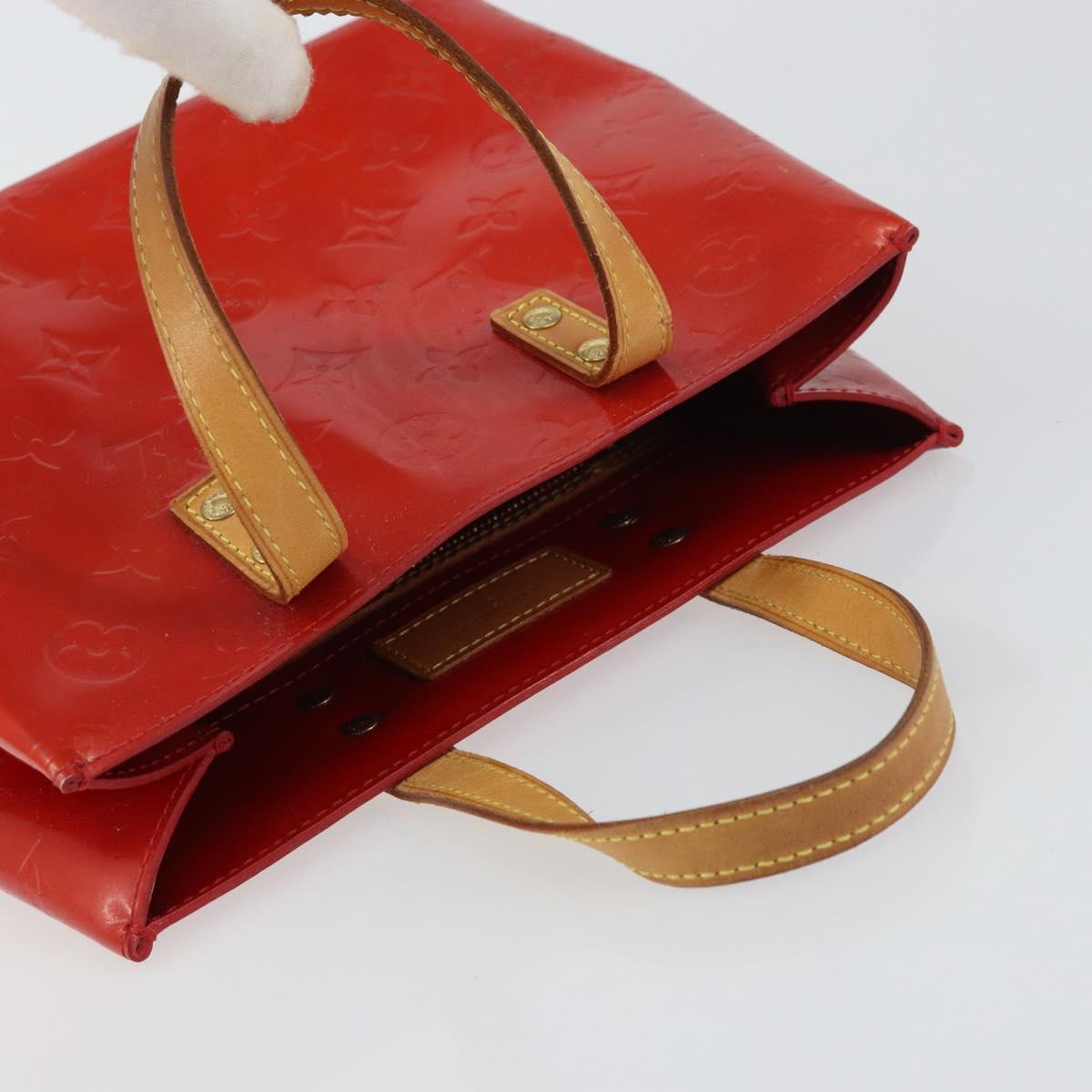 LOUIS VUITTON Monogram Vernis Reade PM Hand Bag Red Rouge M91088 LV Auth gh1415