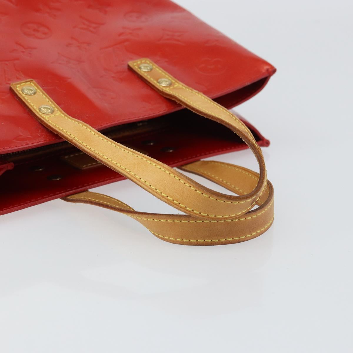 LOUIS VUITTON Monogram Vernis Reade PM Hand Bag Red Rouge M91088 LV Auth gh1415