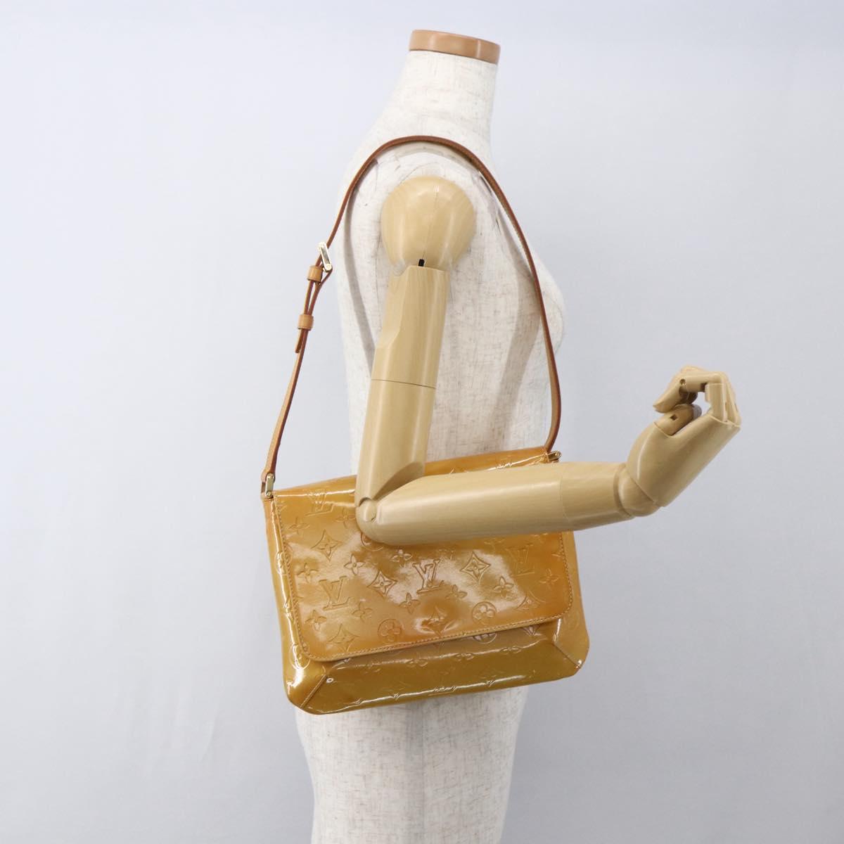LOUIS VUITTON Monogram Vernis Thompson Street Bag Beige M91301 LV Auth gh1416