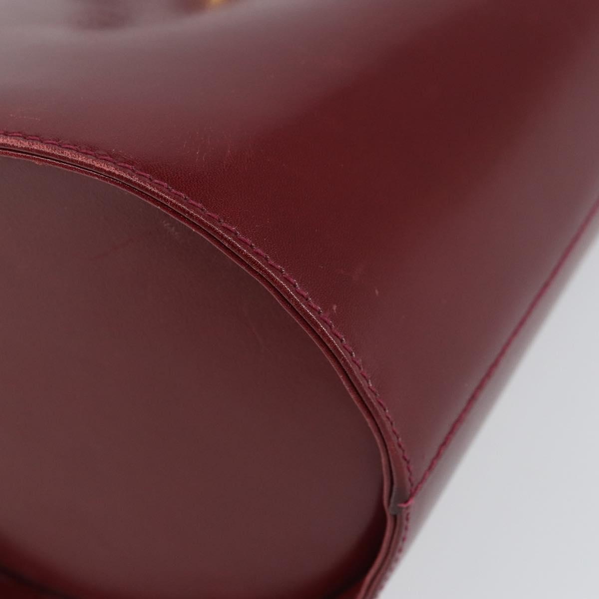 Salvatore Ferragamo Vala Hand Bag Leather Red Gold Auth gh1422