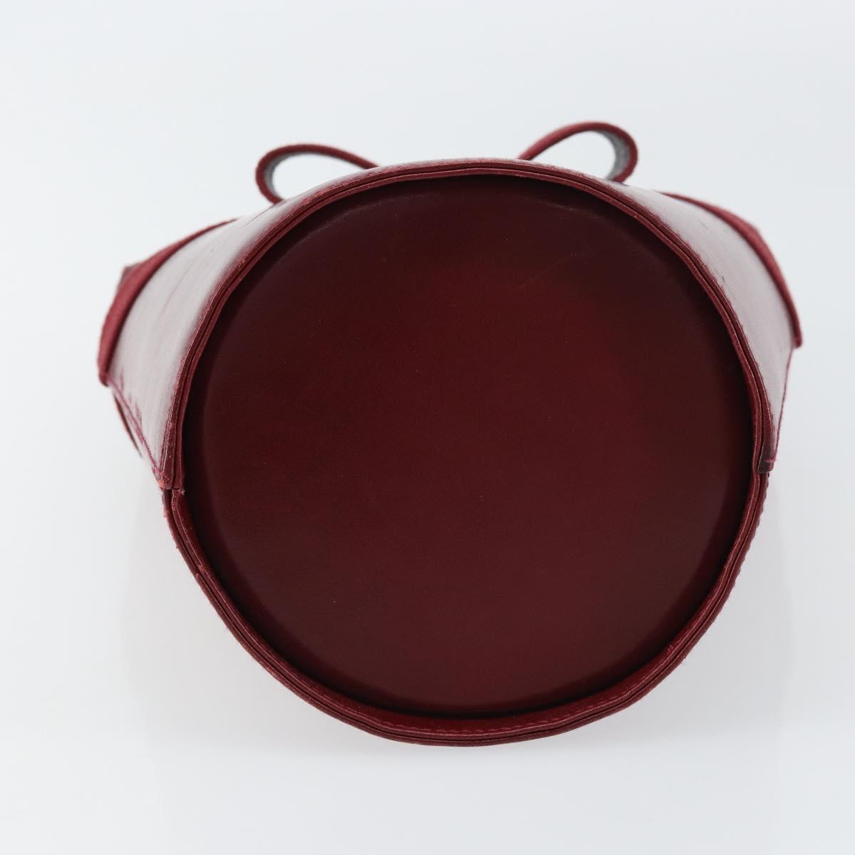 Salvatore Ferragamo Vala Hand Bag Leather Red Gold Auth gh1422