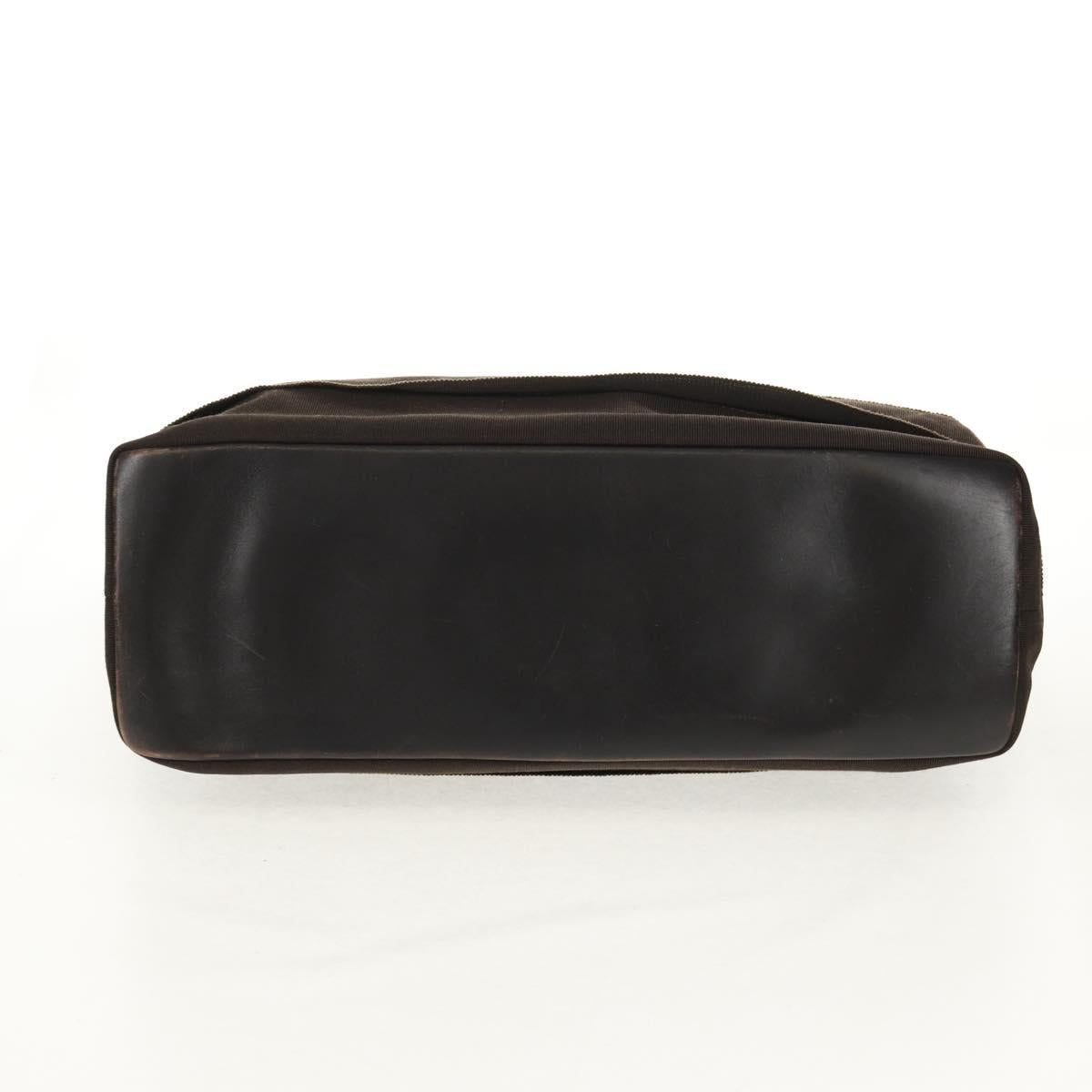 Salvatore Ferragamo Vala Tote Bag Canvas Brown Silver Auth gh1425