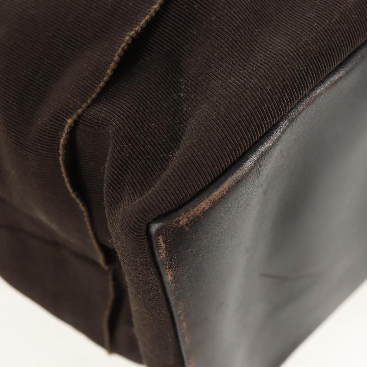 Salvatore Ferragamo Vala Tote Bag Canvas Brown Silver Auth gh1425