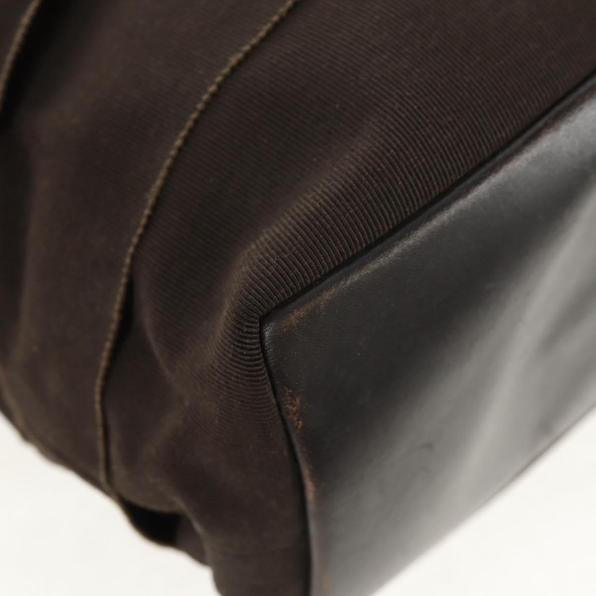 Salvatore Ferragamo Vala Tote Bag Canvas Brown Silver Auth gh1425