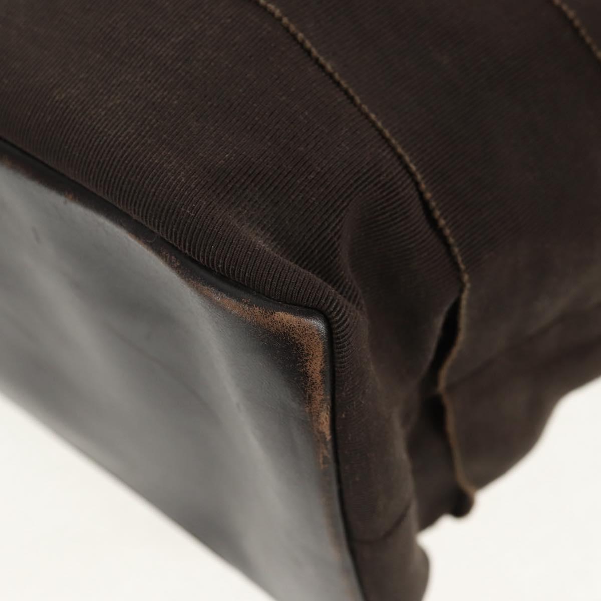 Salvatore Ferragamo Vala Tote Bag Canvas Brown Silver Auth gh1425