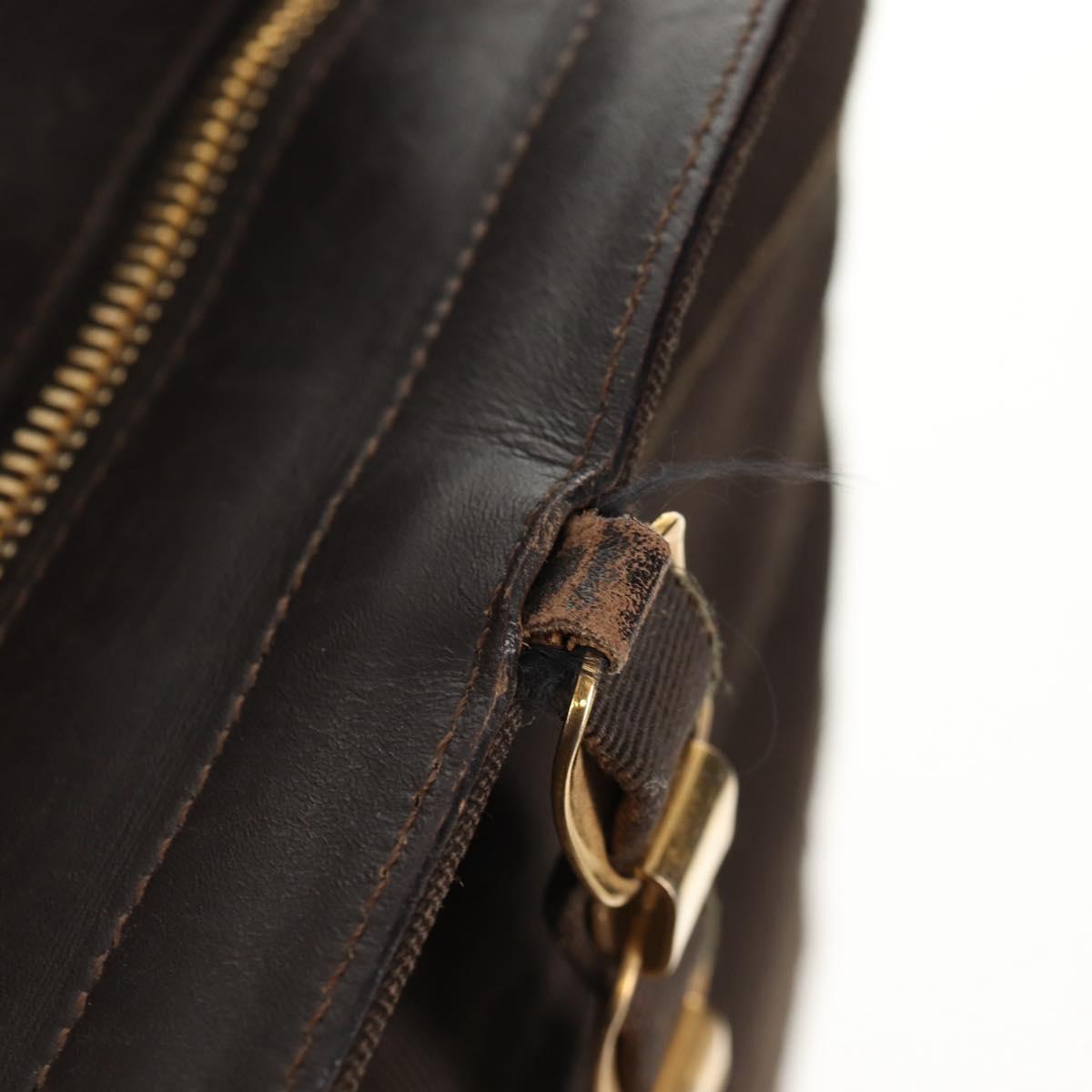 Salvatore Ferragamo Vala Tote Bag Canvas Brown Silver Auth gh1425