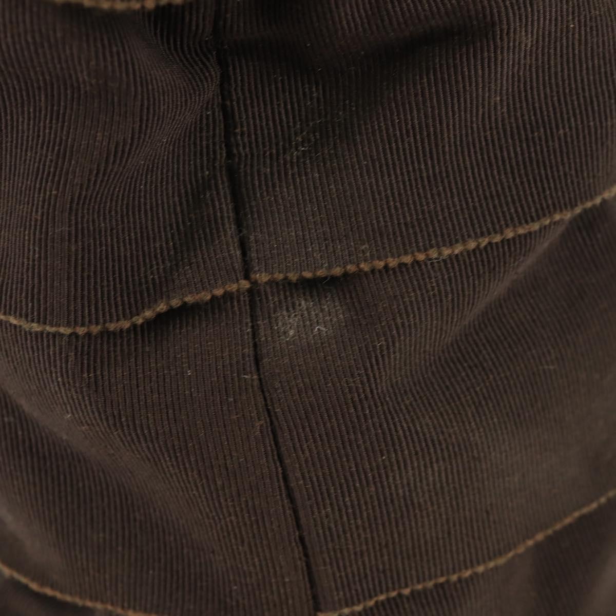 Salvatore Ferragamo Vala Tote Bag Canvas Brown Silver Auth gh1425