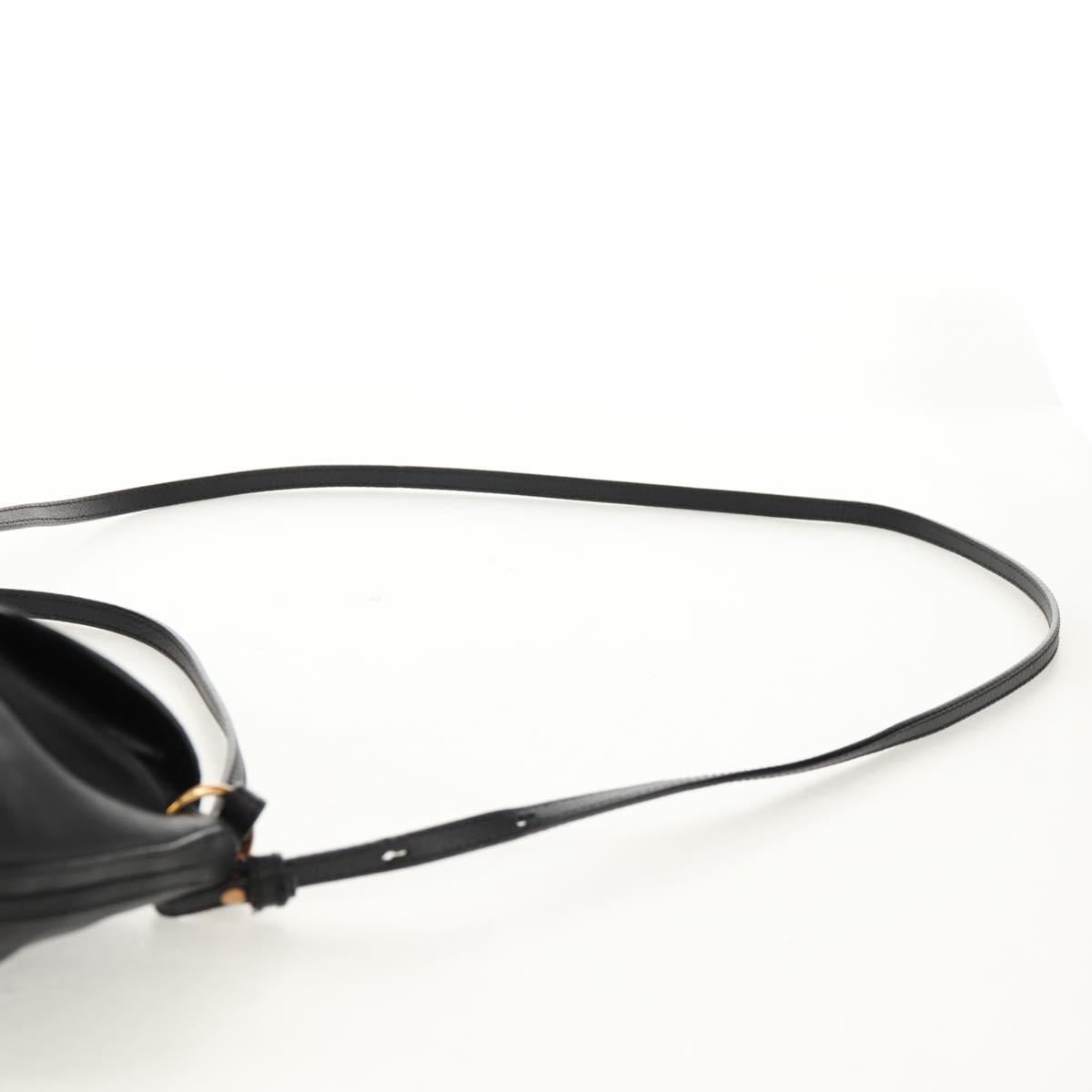 Chloe Elsie Shoulder Bag Leather Black Gold Auth gh1426V