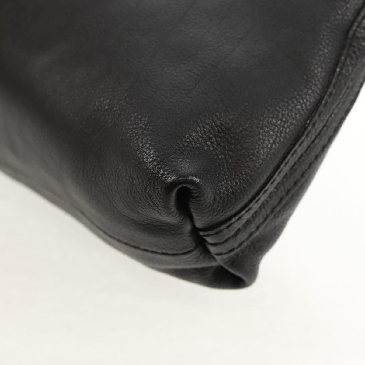 Chloe Elsie Shoulder Bag Leather Black Gold Auth gh1426V