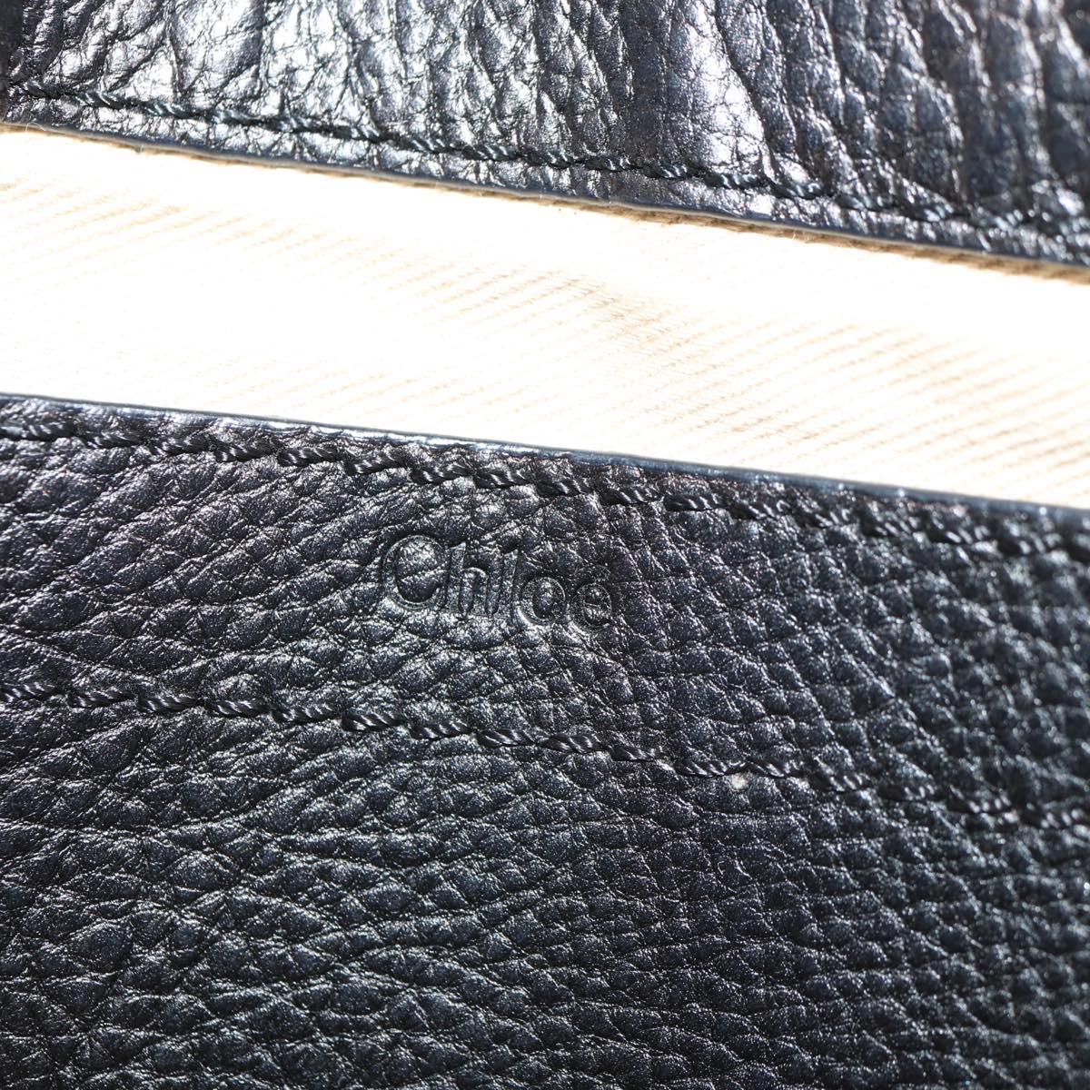 Chloe Elsie Shoulder Bag Leather Black Gold Auth gh1426V