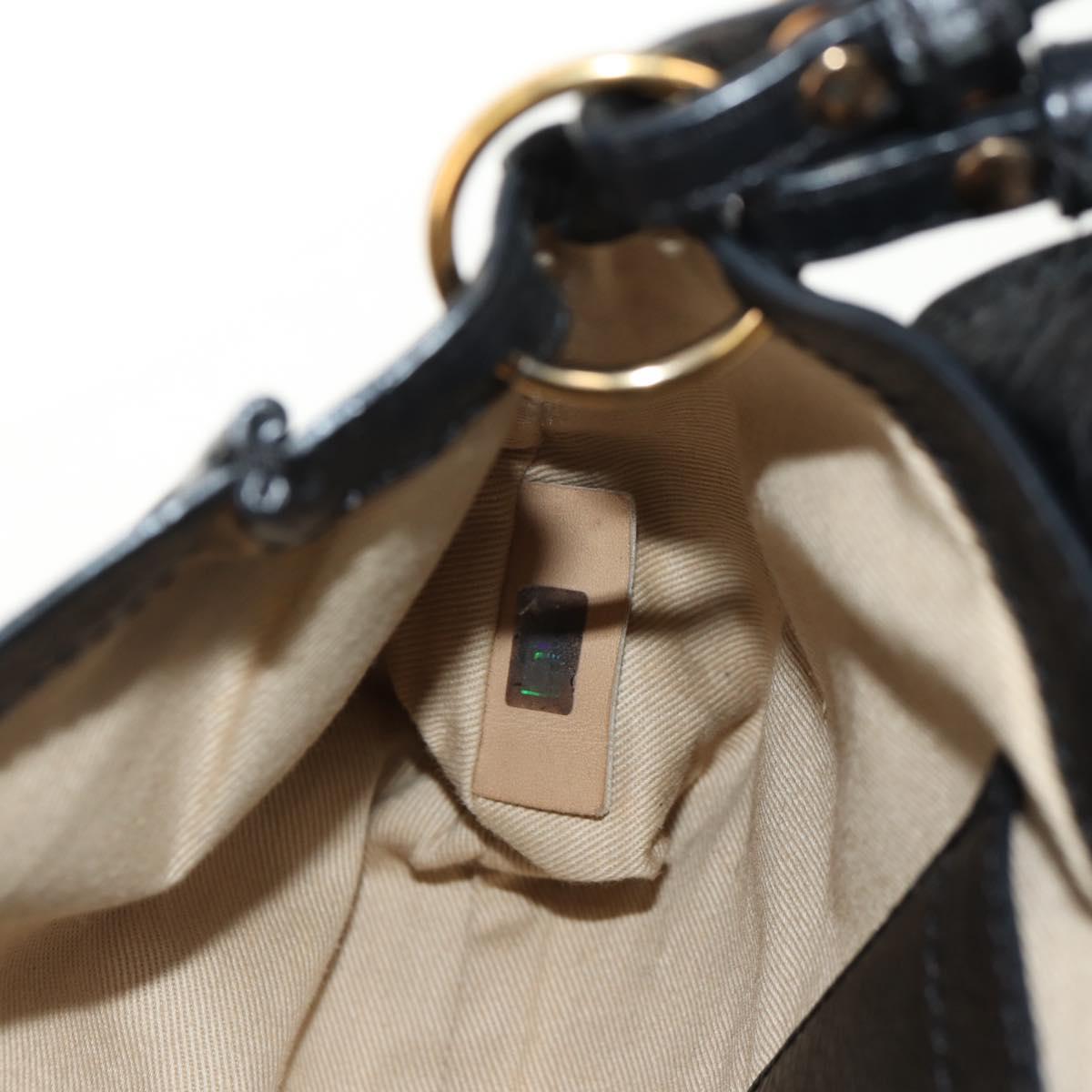 Chloe Elsie Shoulder Bag Leather Black Gold Auth gh1426V