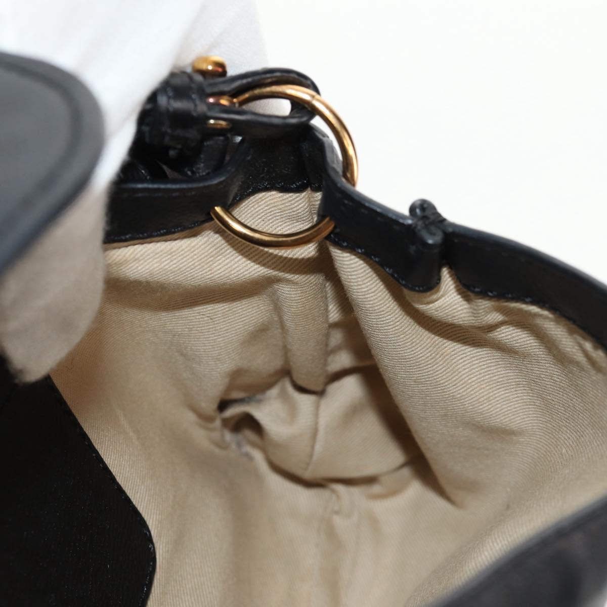 Chloe Elsie Shoulder Bag Leather Black Gold Auth gh1426V