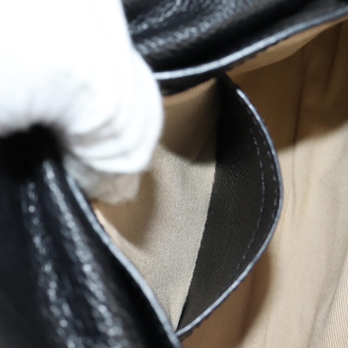 Chloe Elsie Shoulder Bag Leather Black Gold Auth gh1426V