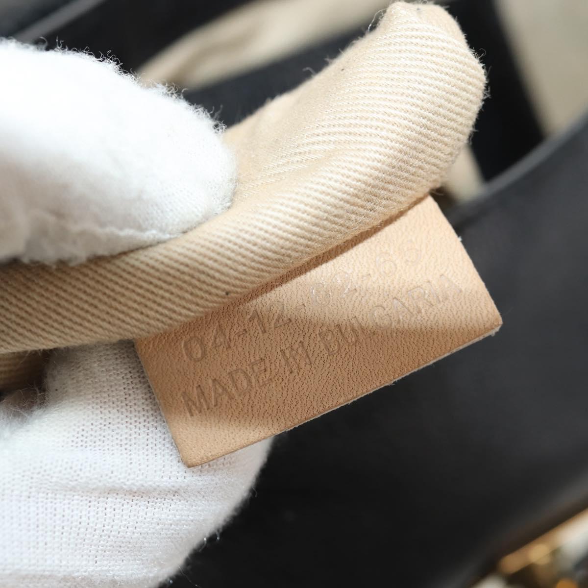 Chloe Elsie Shoulder Bag Leather Black Gold Auth gh1426V