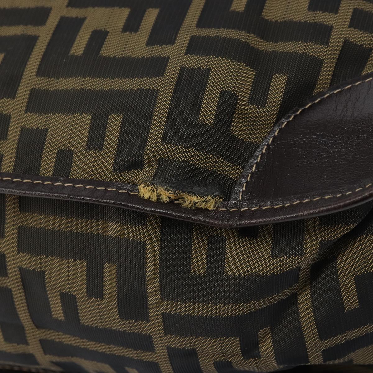 FENDI Zucca Canvas Tote Bag Black Brown Auth gh1447