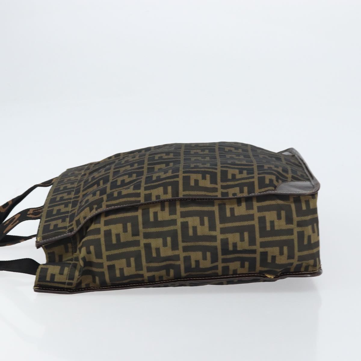 FENDI Zucca Canvas Tote Bag Black Brown Auth gh1447
