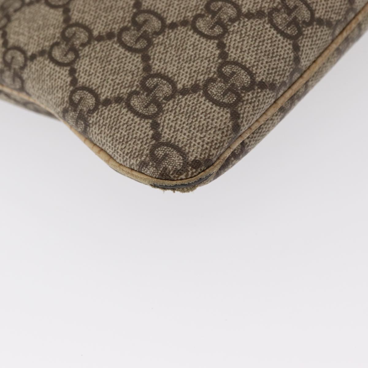 GUCCI GG Supreme Hand Bag PVC Beige Silver 117551 Auth gh1449