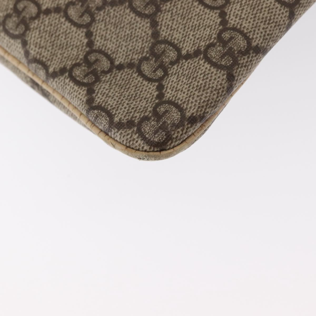 GUCCI GG Supreme Hand Bag PVC Beige Silver 117551 Auth gh1449