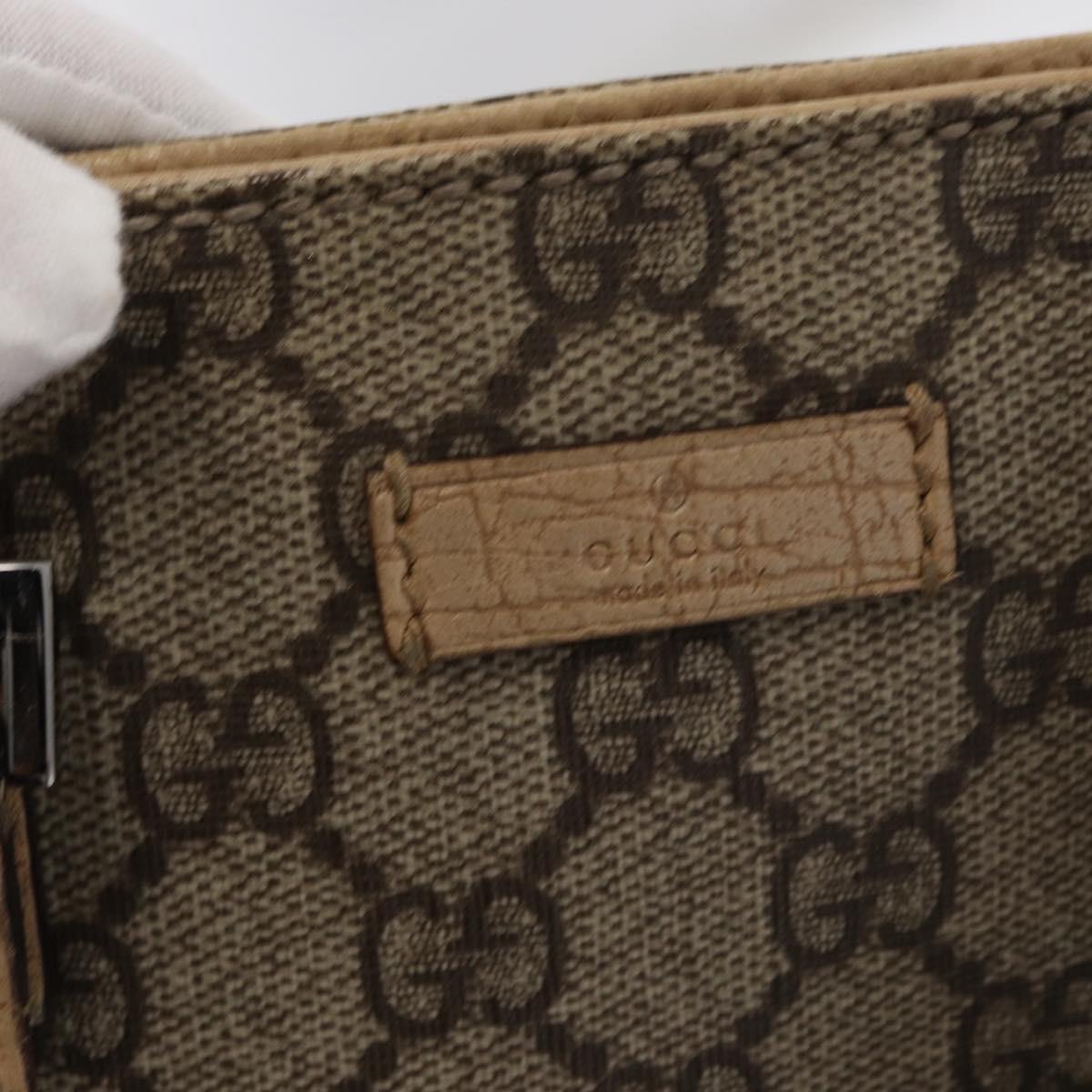 GUCCI GG Supreme Hand Bag PVC Beige Silver 117551 Auth gh1449