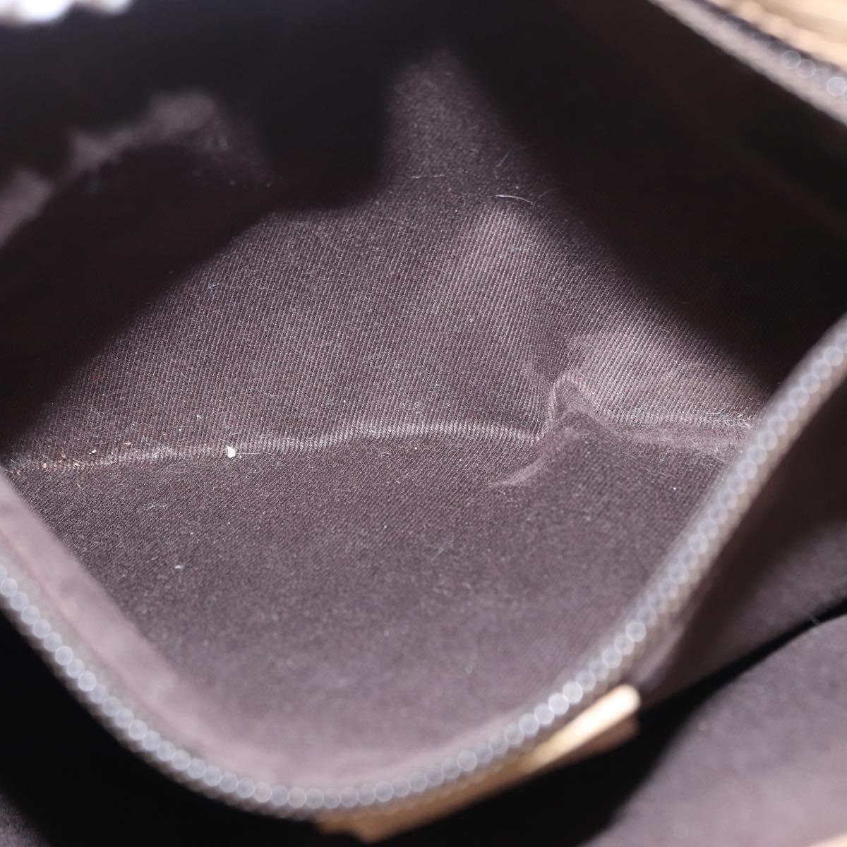 GUCCI GG Supreme Hand Bag PVC Beige Silver 117551 Auth gh1449