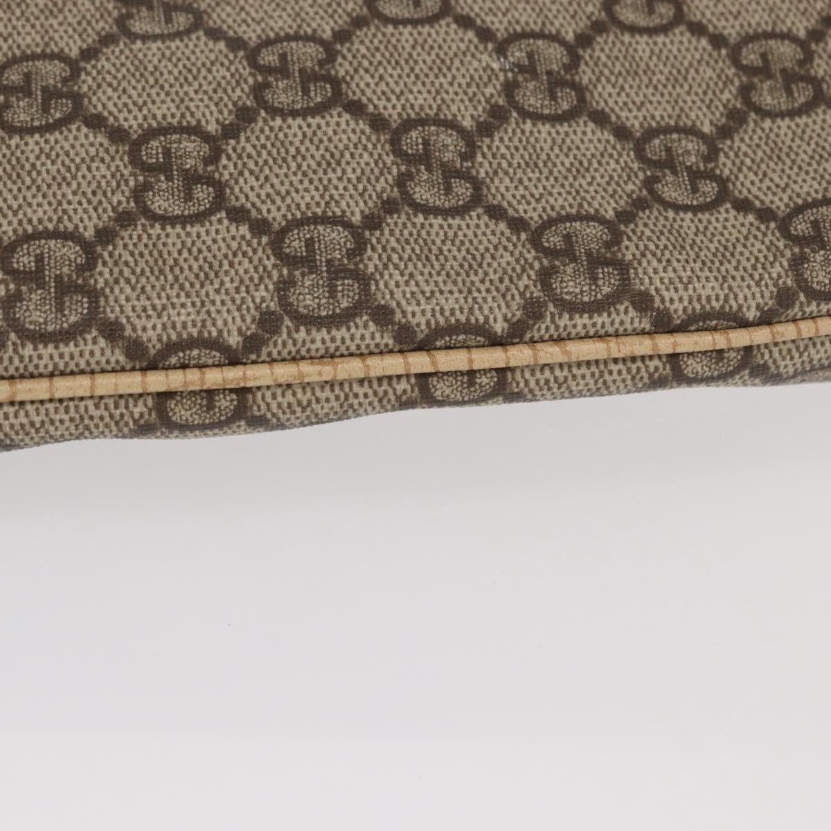 GUCCI GG Supreme Hand Bag PVC Beige Silver 117551 Auth gh1449