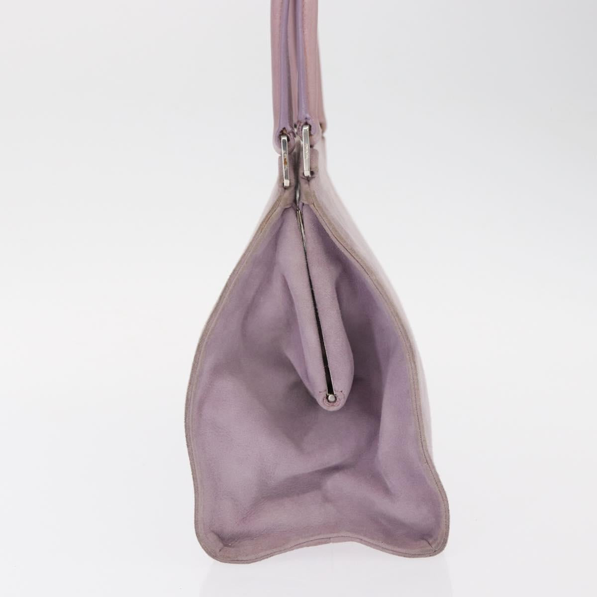 PRADA Hand Bag Suede Purple Silver Auth gh1452