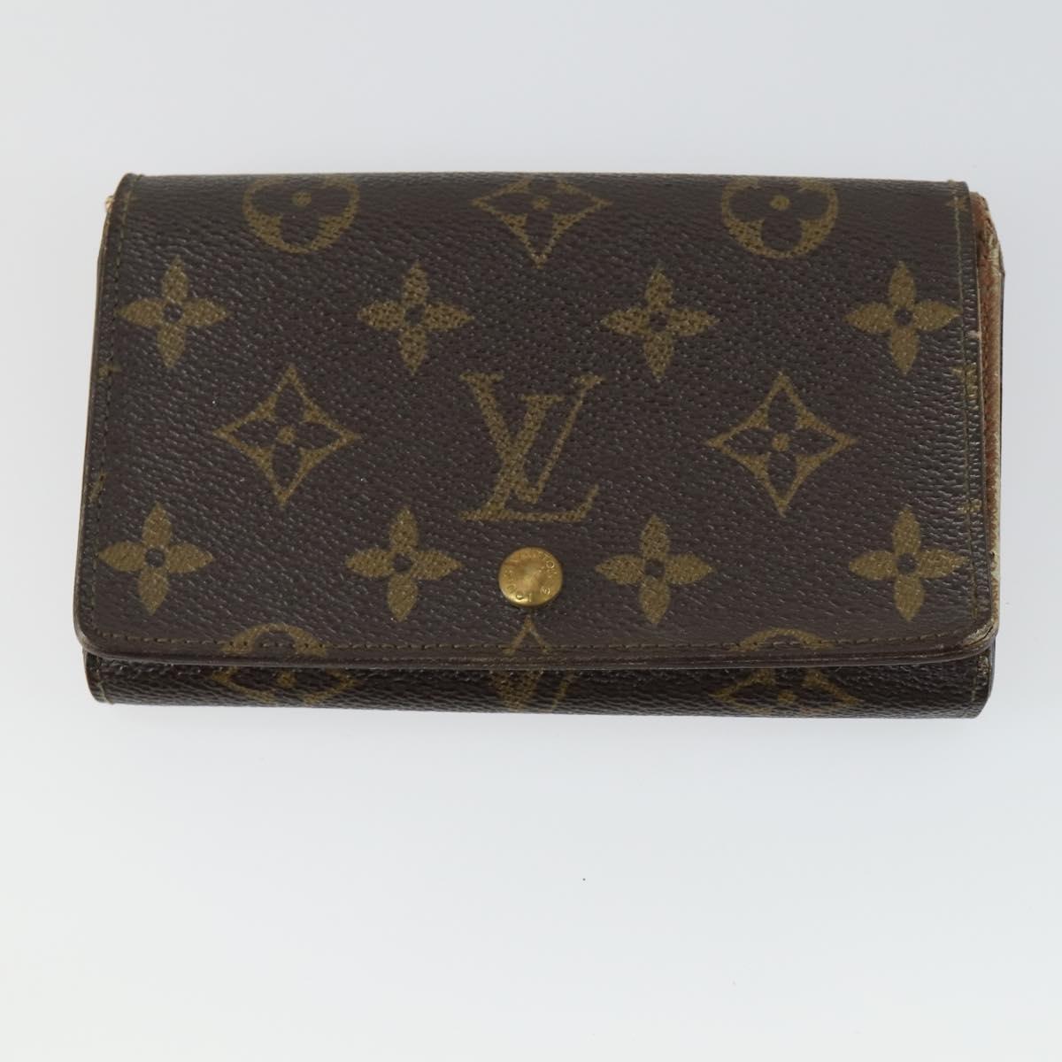 LOUIS VUITTON Dior Monogram Trotter Canvas Wallet 4 Set Green LV Auth gh1453