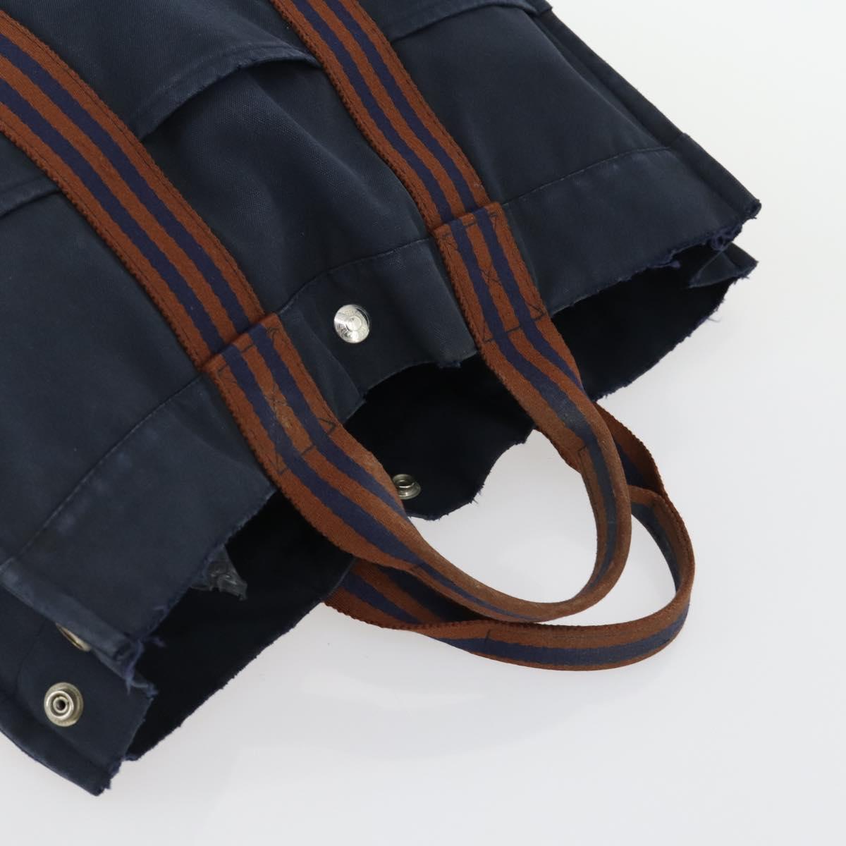 HERMES PRADA Hand Bag Canvas nylon 2 Set Black Navy Auth gh1454