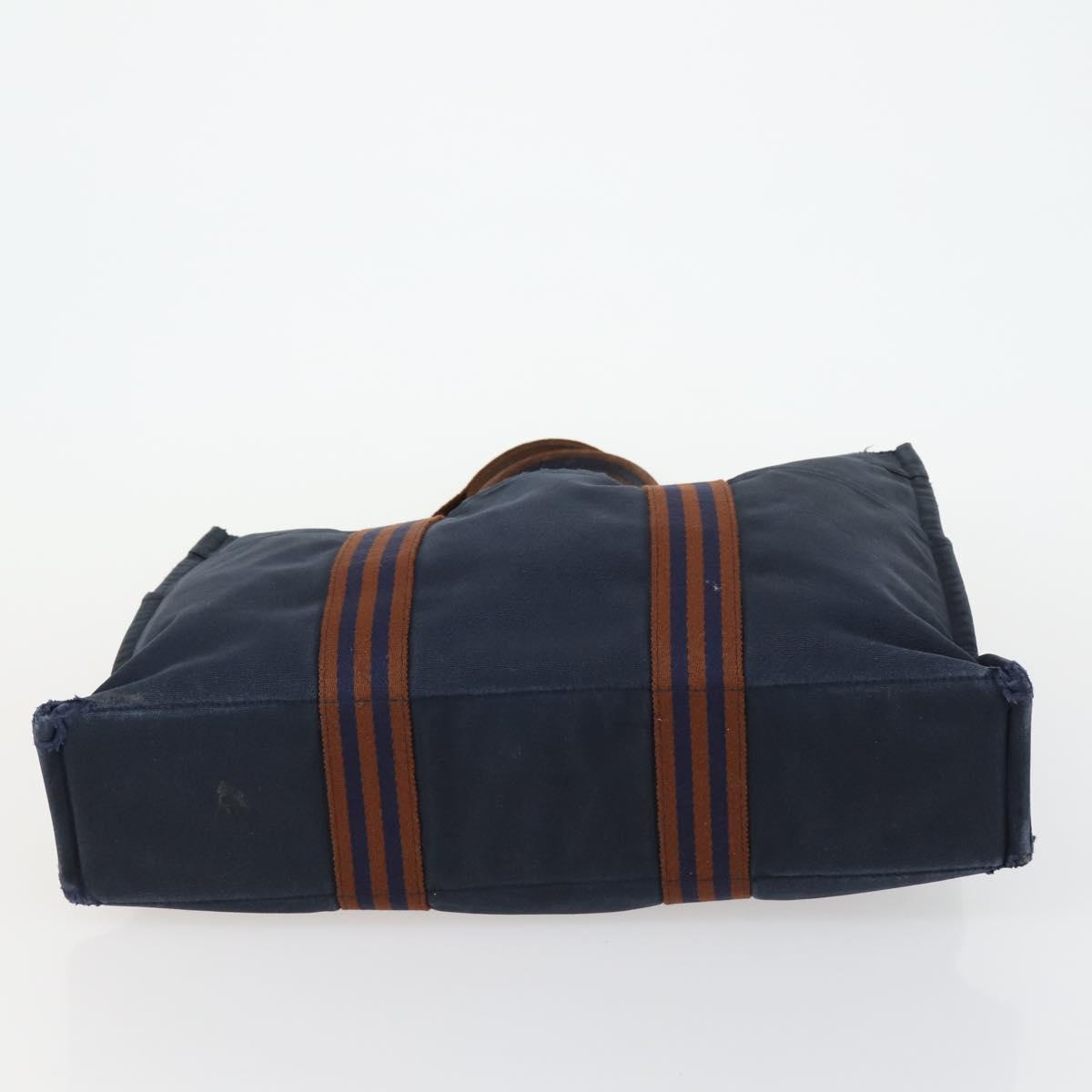 HERMES PRADA Hand Bag Canvas nylon 2 Set Black Navy Auth gh1454