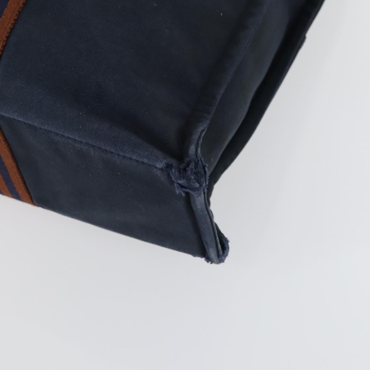 HERMES PRADA Hand Bag Canvas nylon 2 Set Black Navy Auth gh1454