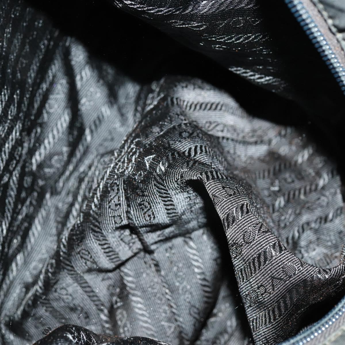 HERMES PRADA Hand Bag Canvas nylon 2 Set Black Navy Auth gh1454