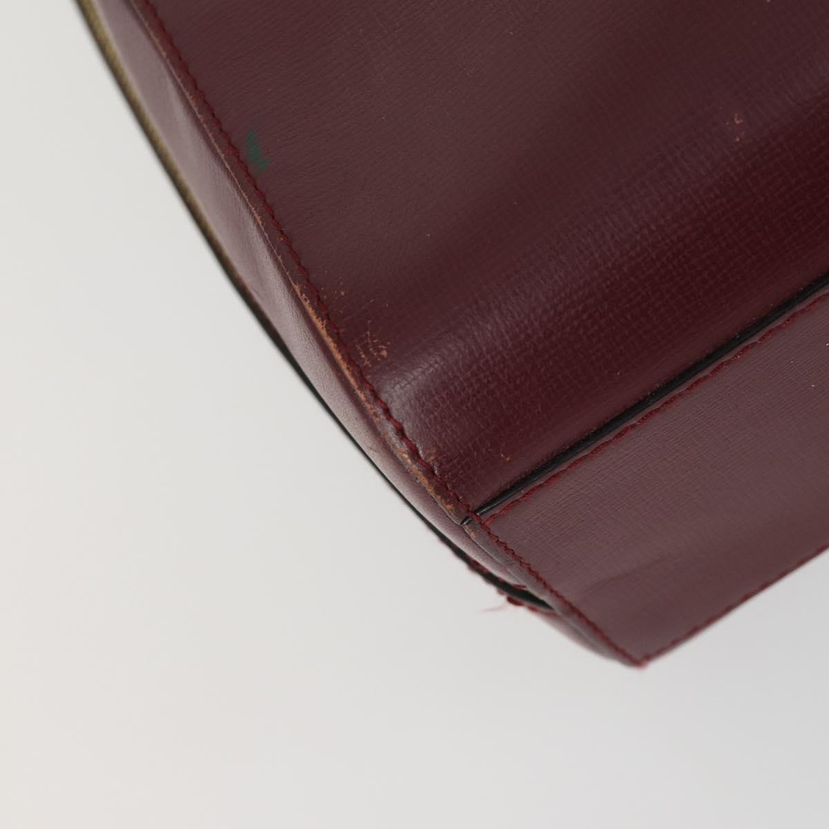 CARTIER Bag Leather 2 Set Bordeaux Auth gh1456