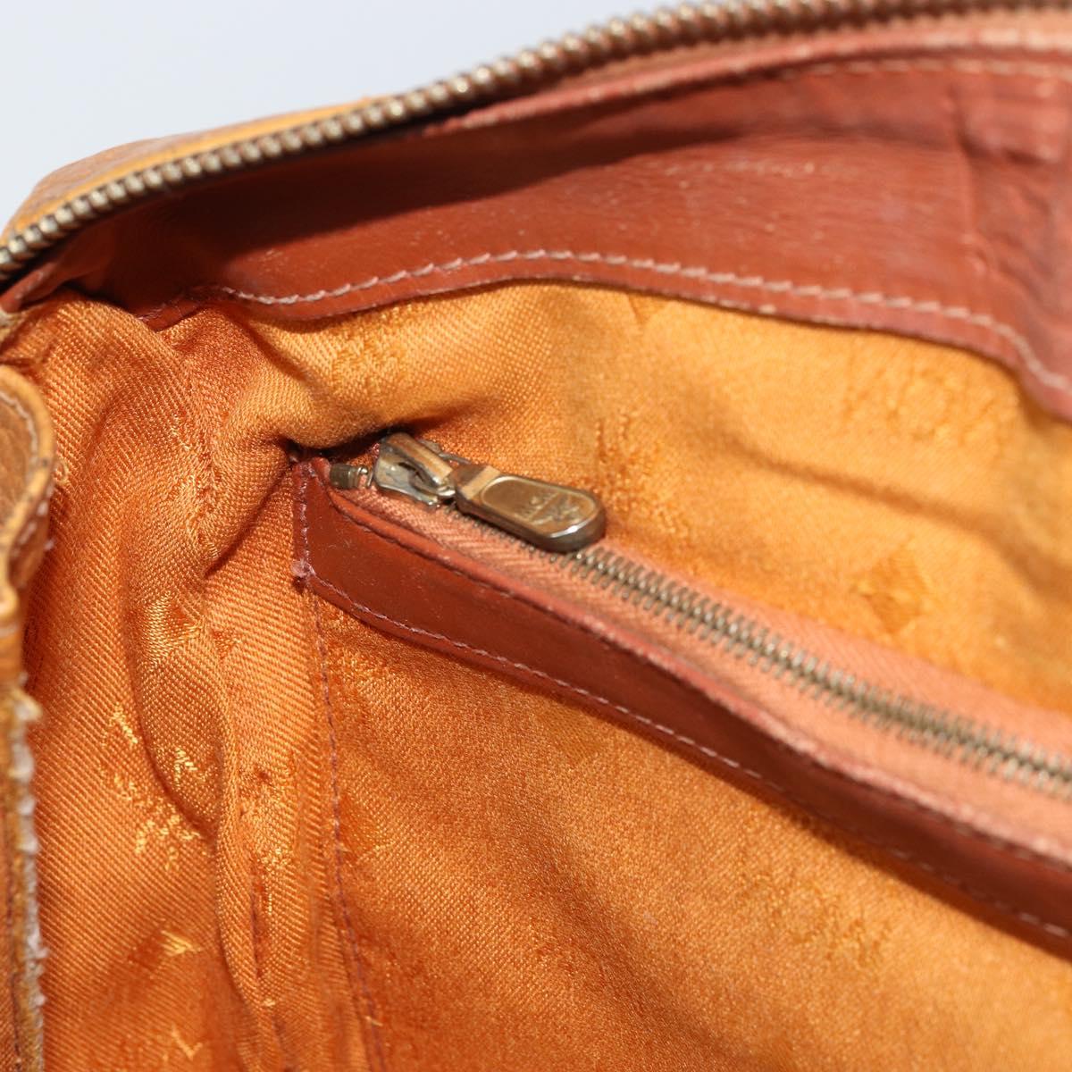 MCM Vicetos Logogram Hand Bag PVC Leather Brown Gold Auth gh1457