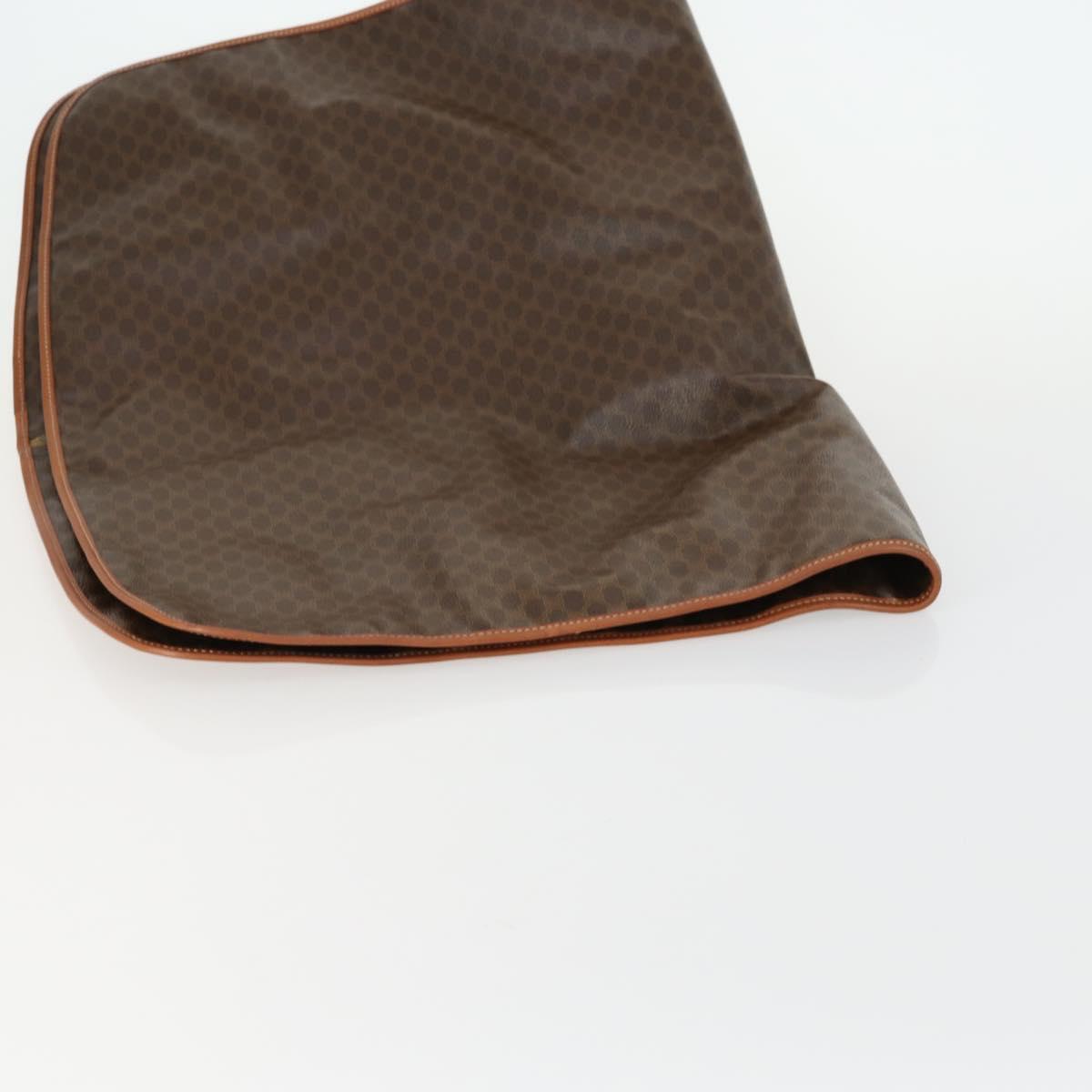 CELINE Macadam Canvas Garment Cover PVC Leather Brown Auth gh1467